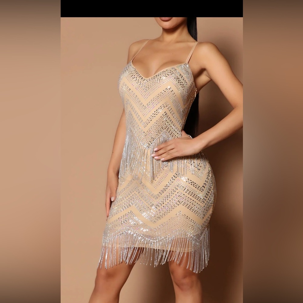 Bedazzled fringe dress